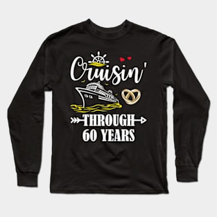 Cruising Through 60 Years Family 60th Anniversary Cruise Couple Long Sleeve T-Shirt